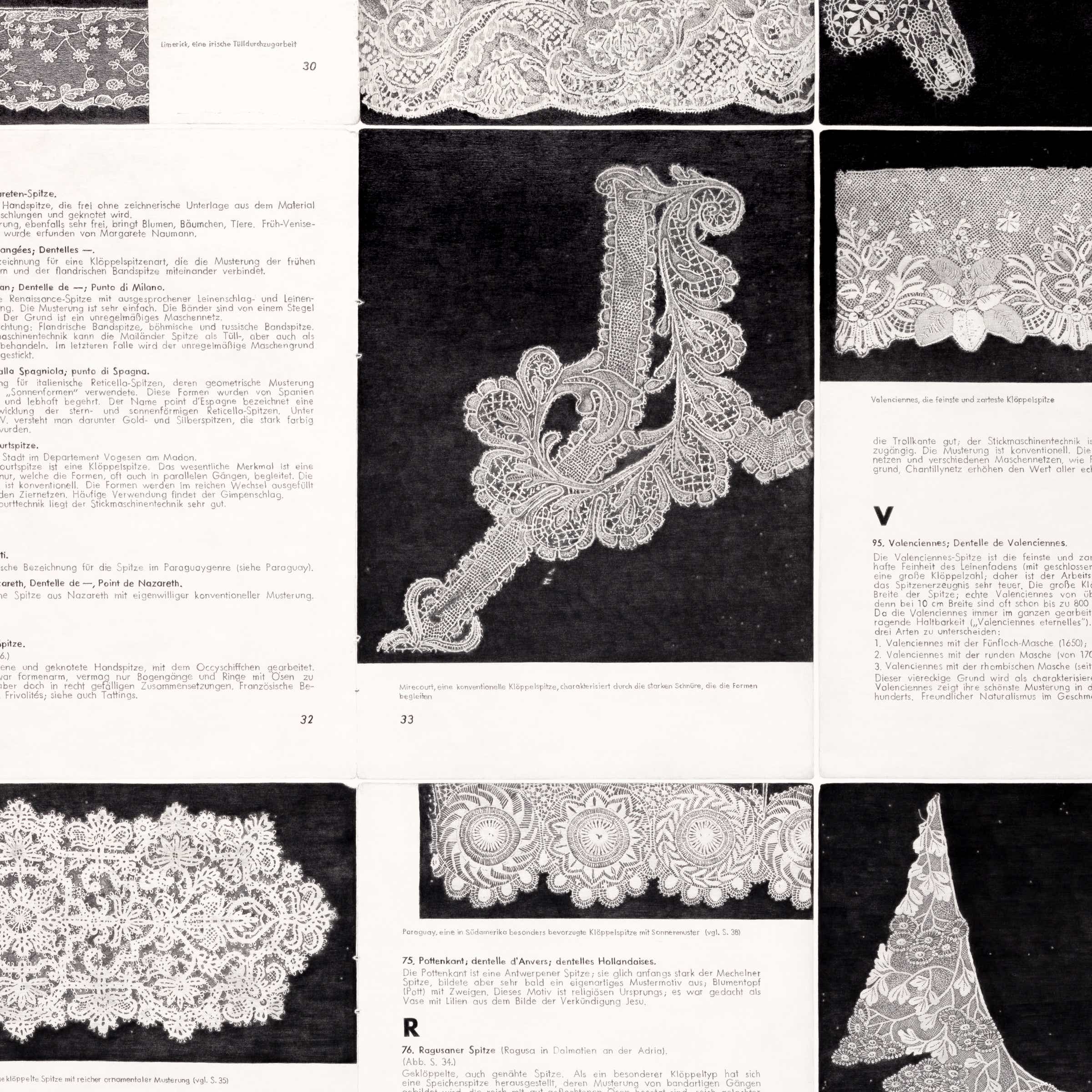 Pencil drawing of the 38 part series »Spitzenwaren« [Lace Goods] by Herbert Stattler.