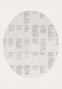 Untitled (Addresses), 2021, pencil on paper, 100 x 70 cm