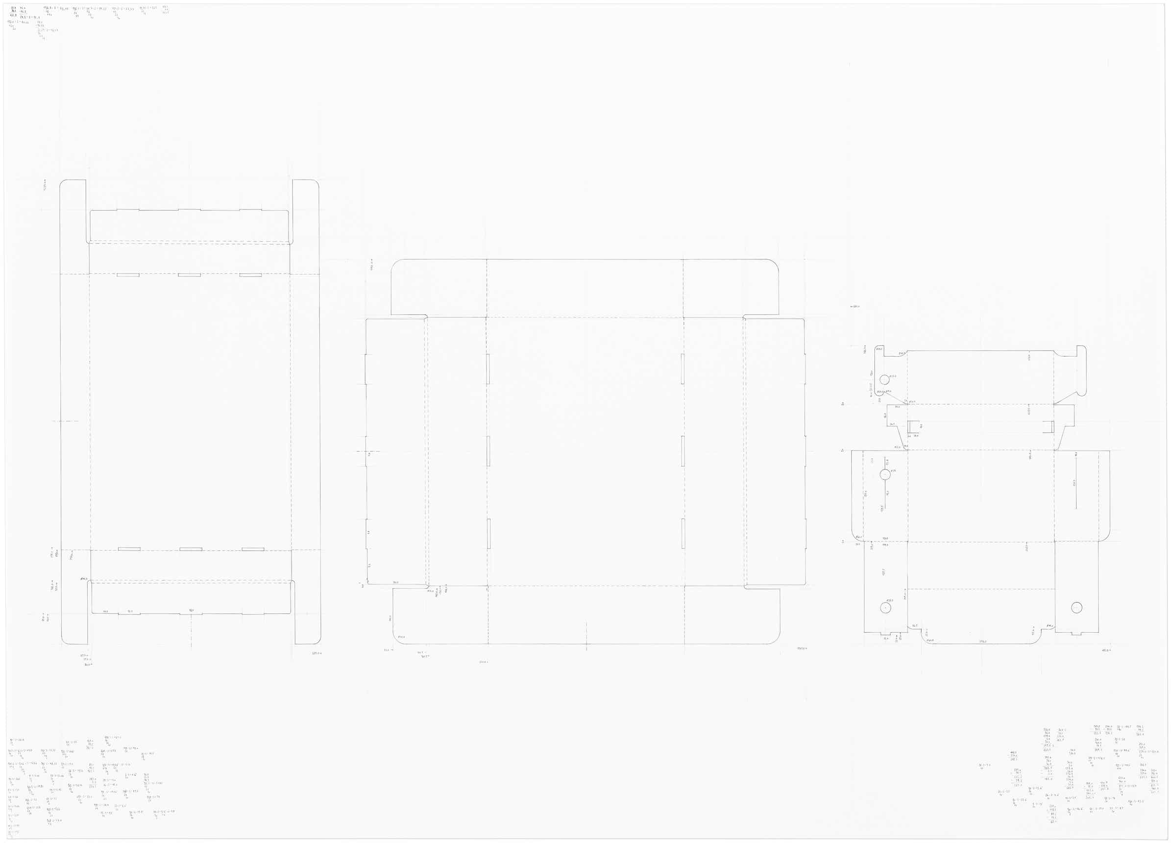 Pencil drawing of the series »Depot« [Storage] by Herbert Stattler.